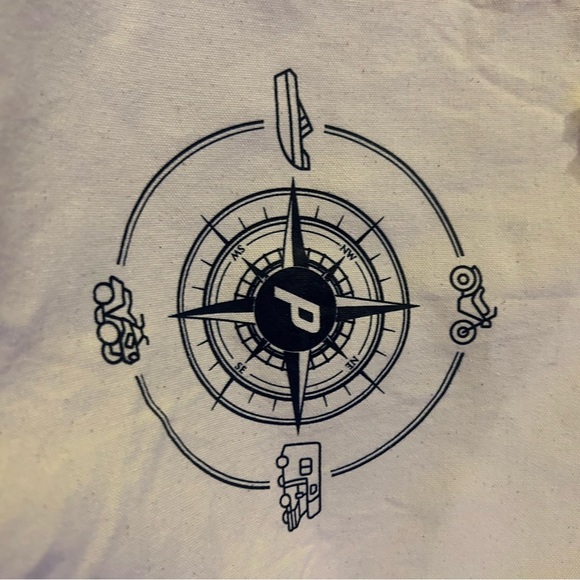 Oversized canvas tote bag unisex Compass graphic from Hit 2024 dorm college wknd - Picture 8 of 8